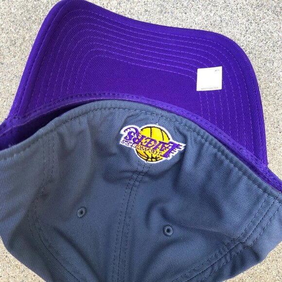 ADIDAS Los Angeles Lakers Basketball Fitted Hat S/M Grey Purple LA NBA Cap - Picture 5 of 7